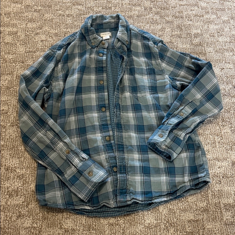 Crewcuts Teal and Navy Plaid Shirt